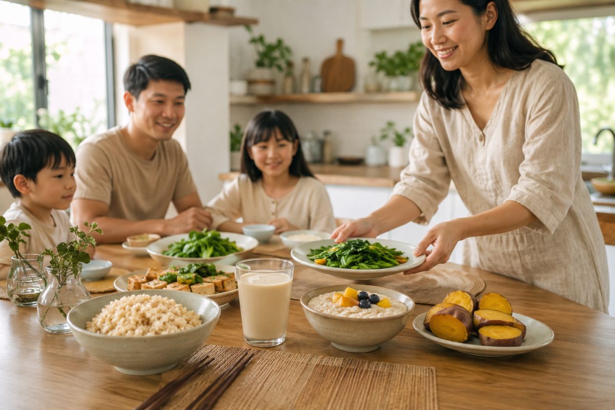 Gợi ý bữa ăn thực dưỡng đơn giản dễ duy trì với cơm rau và sữa hạt
