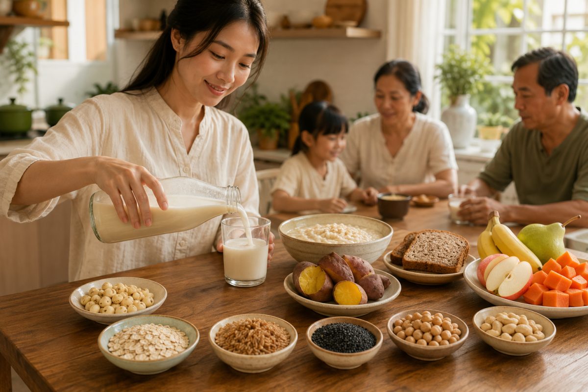 Sữa hạt cho người muốn ăn uống nhẹ bụng trong bữa phụ gia đình
