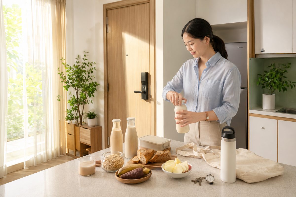 Bữa sáng nhanh gọn với sữa hạt thực dưỡng và món ăn nhẹ