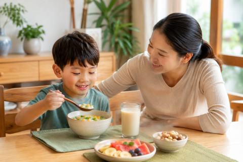 Khi em bé ăn uống khó tiêu hay tiêu hoá yếu với bữa phụ nhẹ nhàng từ thực phẩm dễ tiêu