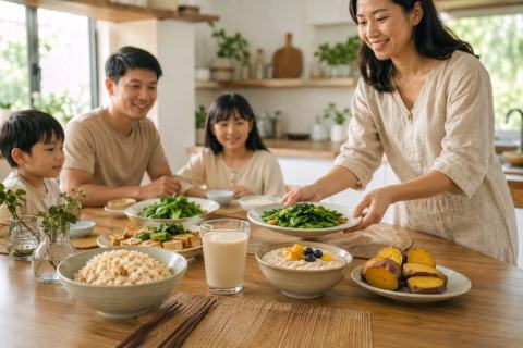 Gợi ý bữa ăn thực dưỡng đơn giản dễ duy trì với cơm rau và sữa hạt
