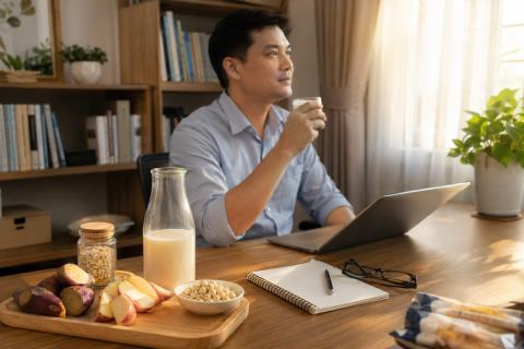 Sữa hạt cho người làm việc căng thẳng trong bữa phụ văn phòng nhẹ