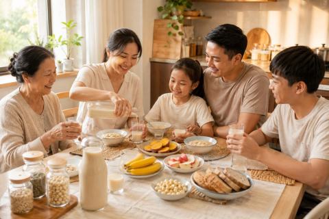 Cách dùng sữa hạt cho gia đình nhiều độ tuổi với khẩu phần phù hợp