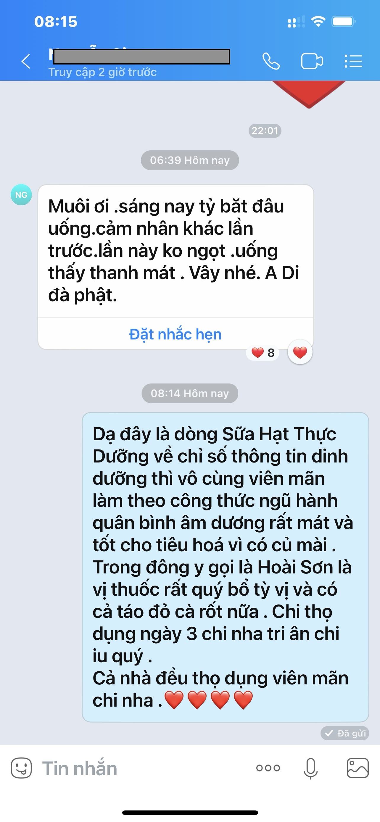 Ảnh đánh giá khách hàng về Sữa Hạt Thực Dưỡng Xuân Xanh